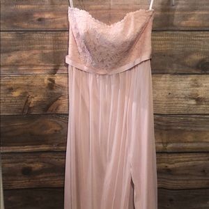 David’s Bridal Bridesmaids Dress Strapless Pink